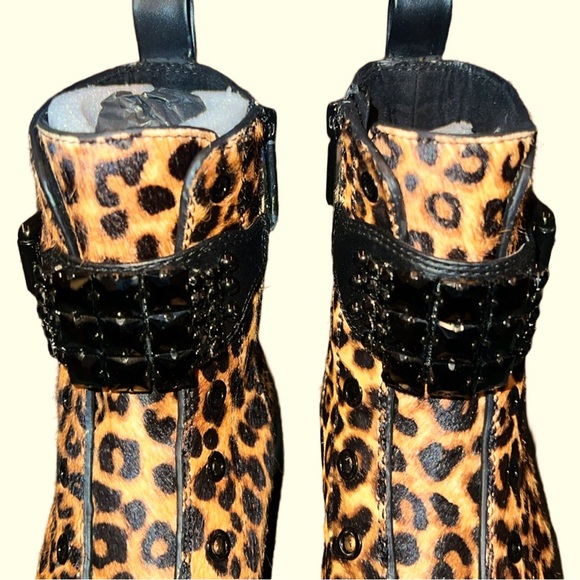 Karl Lagerfeld Paris Maeva Leather Calf Hair Combat & Lace-Up Boots New Size 7 - Picture 4 of 12